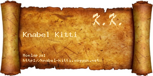 Knabel Kitti névjegykártya